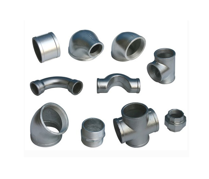 Hot dip galvanized pipe fitting malleable casting iron GI pipe plumbing materials elbow tee socket coupling fittings