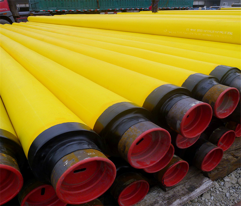 Polyurethane coating foam filled insulation steel pipe with yellow black jacket